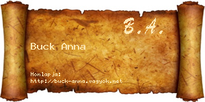 Buck Anna névjegykártya